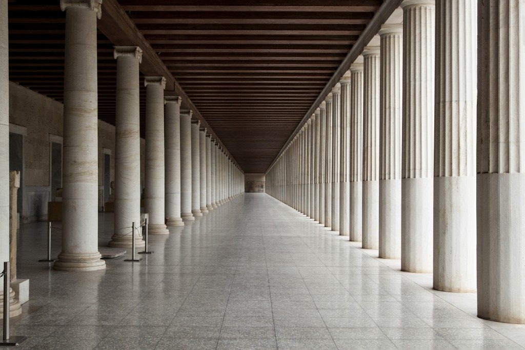 Empty temple hallway